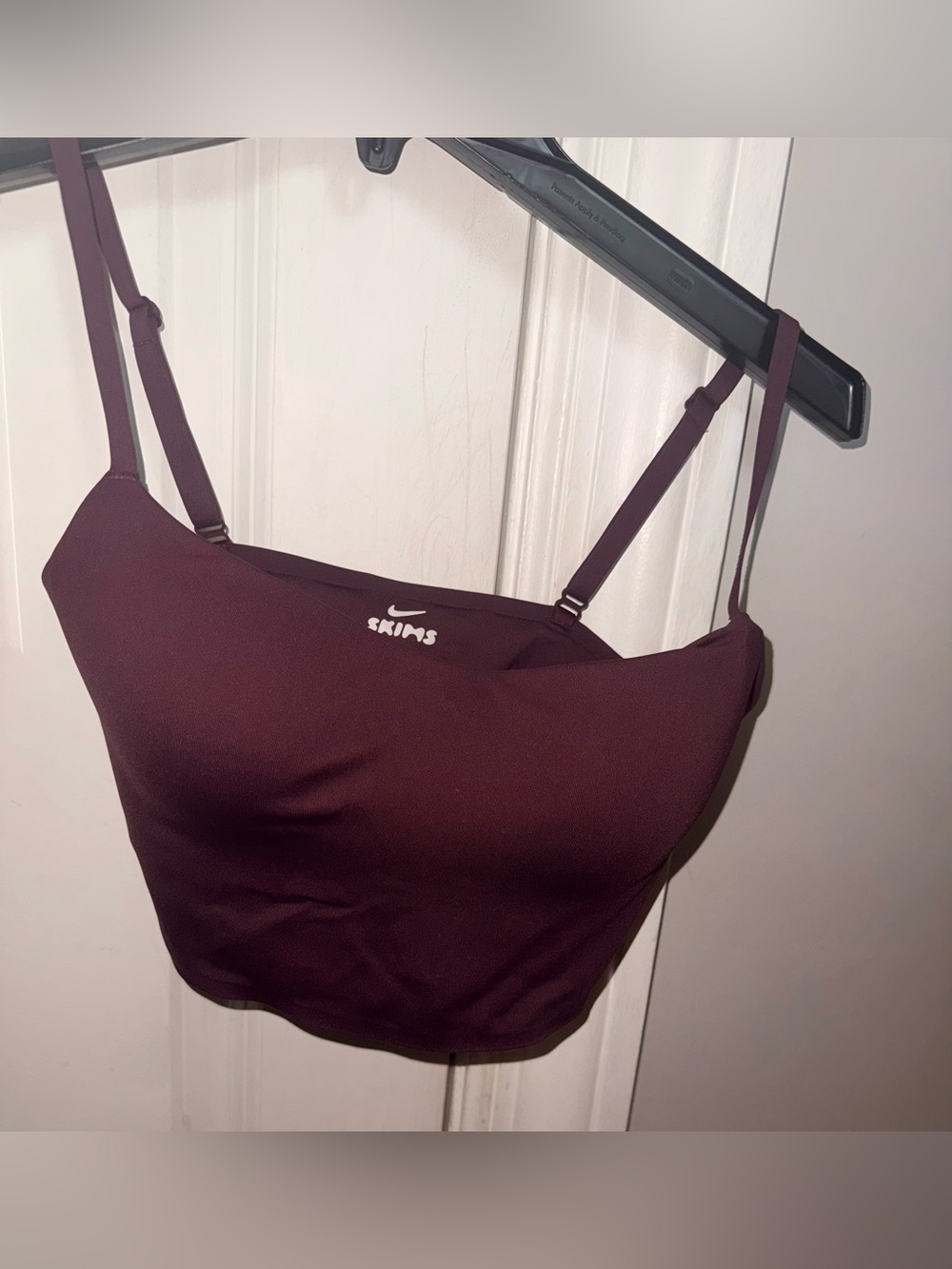 SKIMS X NIKE Burgundy Cropped Cami with Thin Straps